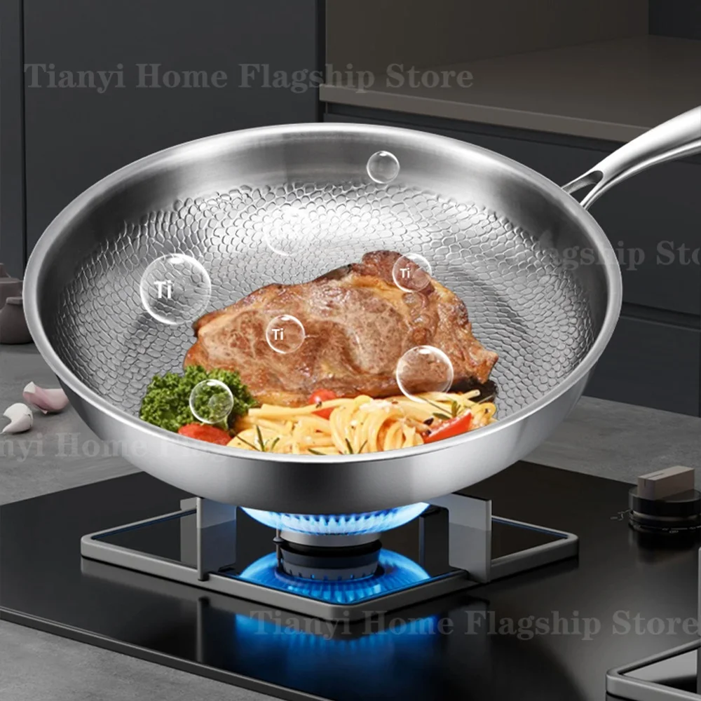 Titanium Stainless Steel Frying Pan 22–30cm – Non-Stick Skillet - Image 5