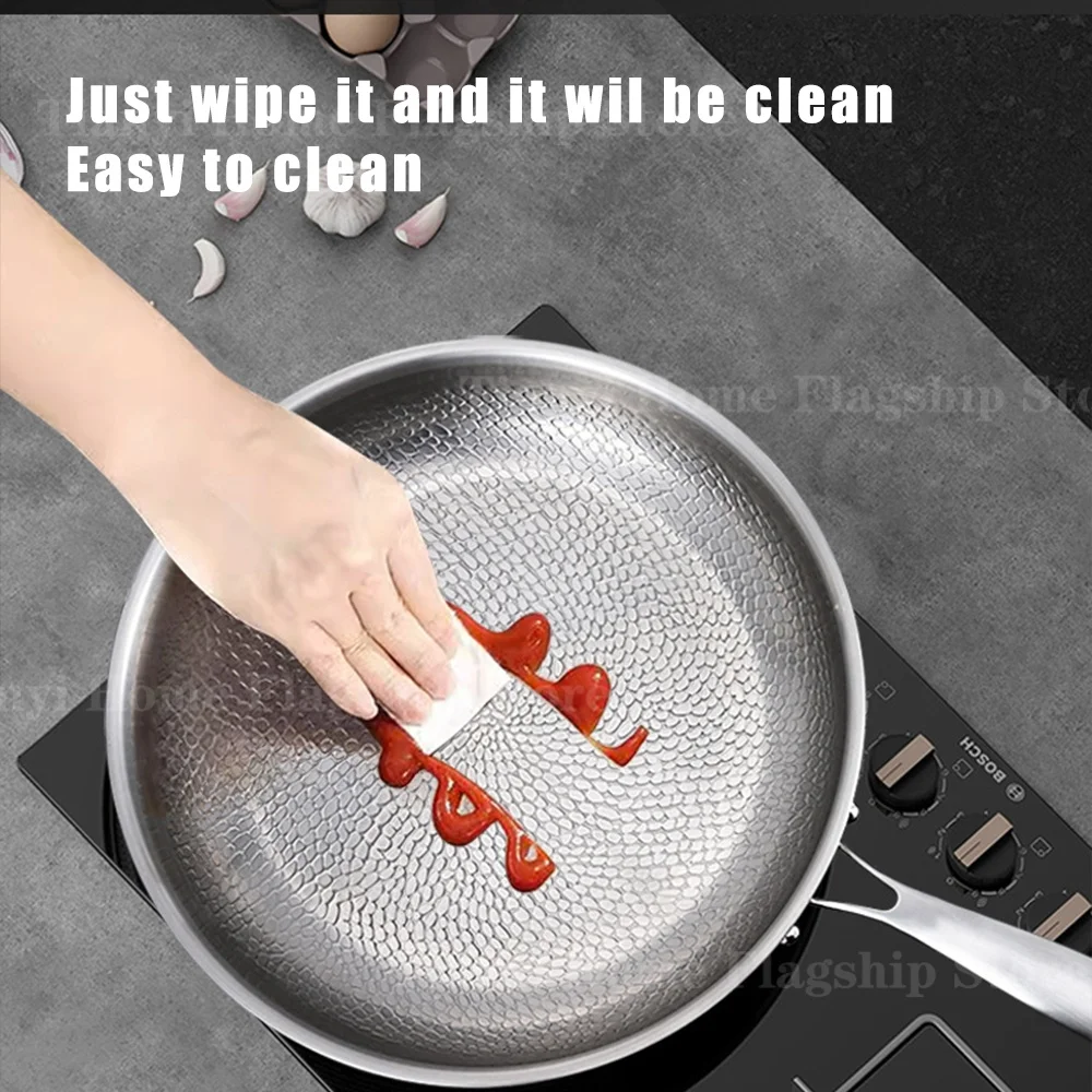 Titanium Stainless Steel Frying Pan 22–30cm – Non-Stick Skillet - Image 4