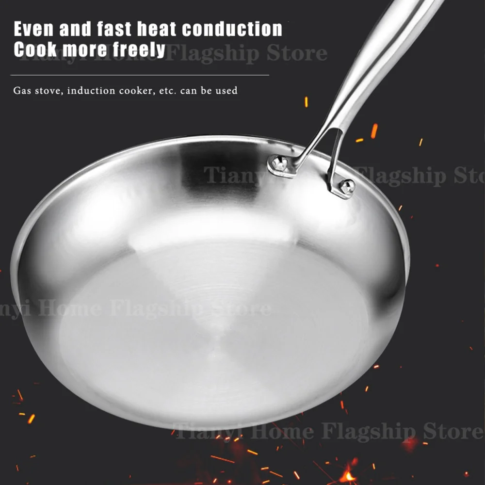 Titanium Stainless Steel Frying Pan 22–30cm – Non-Stick Skillet - Image 2