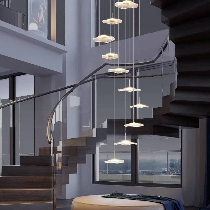 Nordic Stair Chandelier Pendant Light – Modern Ceiling Lighting - Image 3